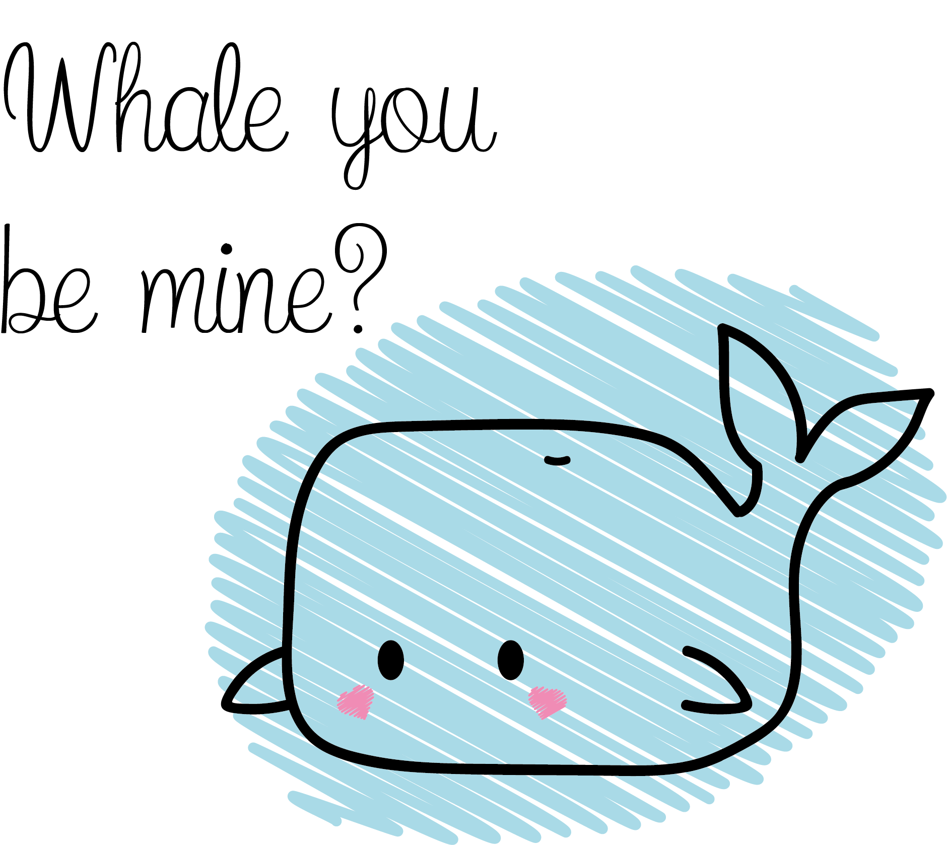 Whale You Be Mine Valentines Day Themed Stickers